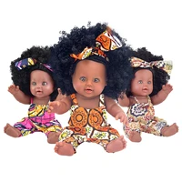yellow cell black doll afro africa hair 30cm 12inch reborn boneca pop dolls baby usa full silicone baby doll alive toy poupee