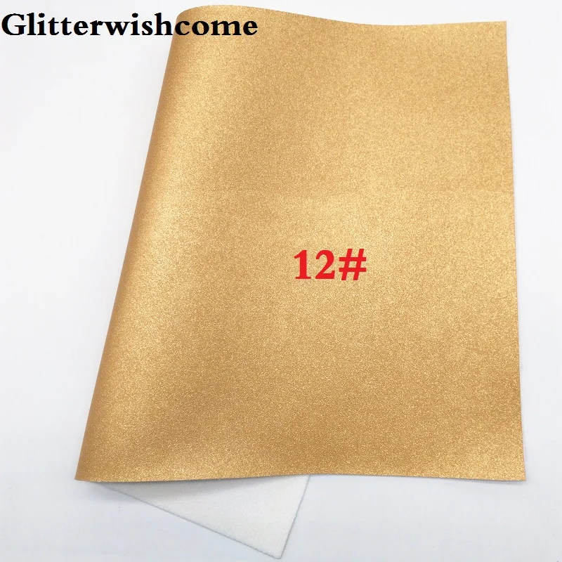 12 Glitterwishcome 21X29 см А4 Размер синтетическая кожа, металлическая кожа, искусственный винил из искусственной кожи для бантов, GM051A - Цвет: 12