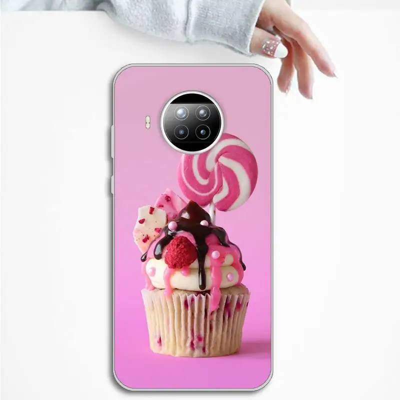 

Phone Case Transparent for Xiaomi mi Redmi note 10 t 8 9 pro lite 11 Samsung S 8 9 10 20 Cupcake Food colorful dessert cute