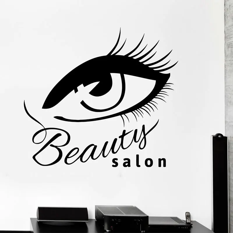 

Beauty Salon Eye Stylist Wall Sticker Vinyl Interior Room Home Decor Murals Makeup Shop Window Decals Removable Wallpaper 4104