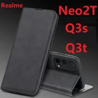 Магнитный кожаный кошелек для Realme GT Neo 2T GT2 Pro Neo2T Q3s Q3t чехол-книжка с подставкой защитный чехол для карт OPPO K9s