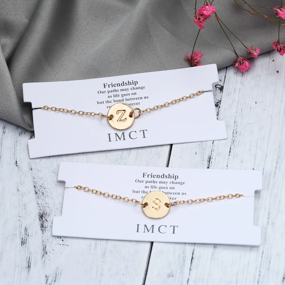 Модный золотой браслет с буквами и для женщин Серебряный регулируемый именем