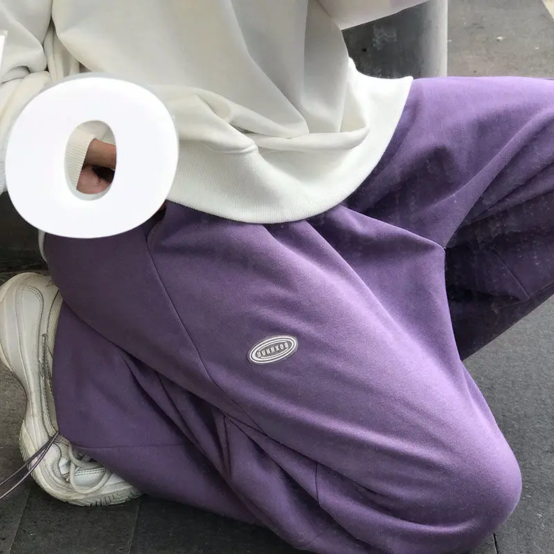 

Casual Pants Women Colorful Hip-hop Harajuku High Waist Loose Wide Leg Full Length Trousers Streetwear Chic Cool Vintage Female