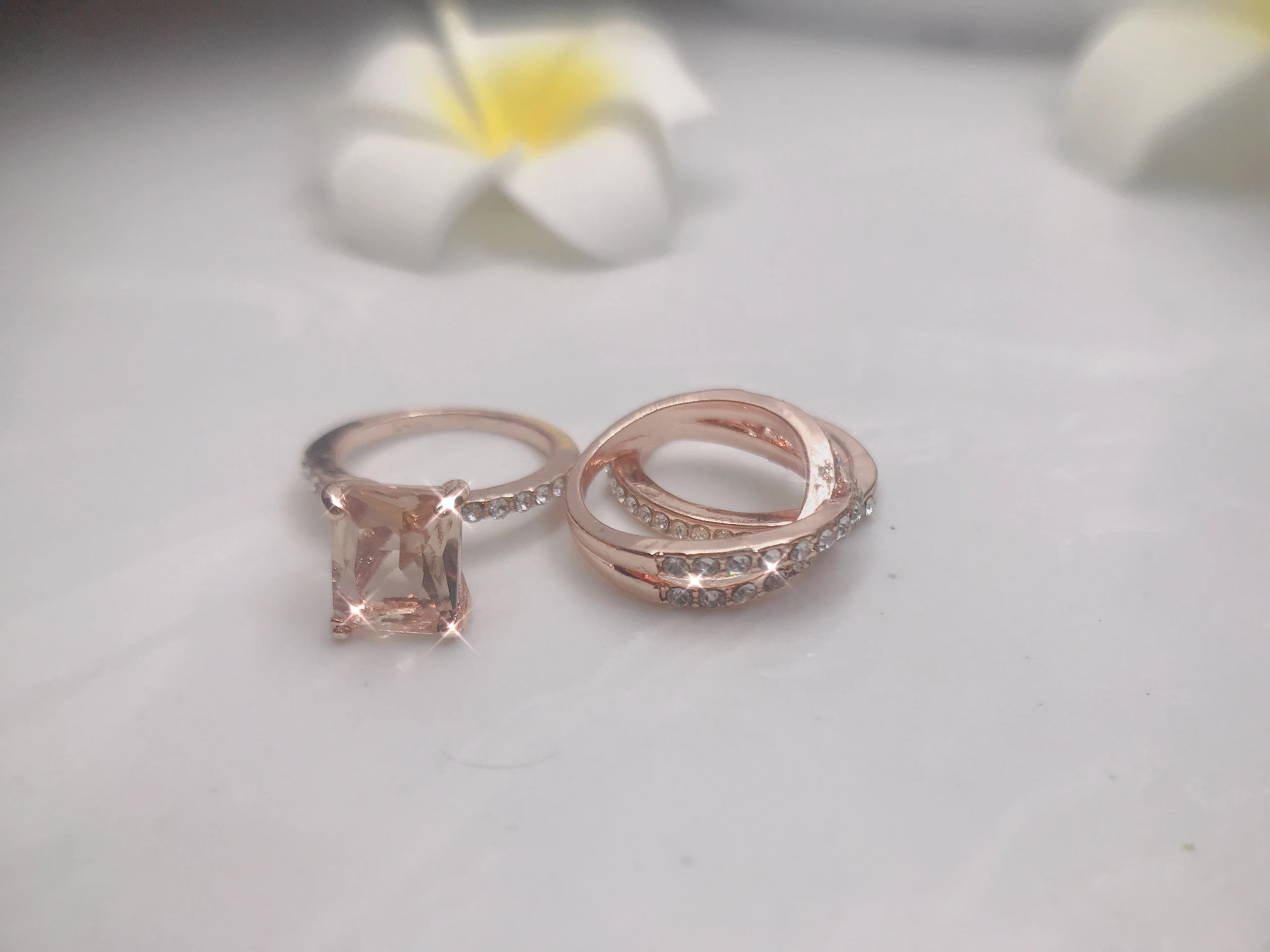 

Комплект колец 3 шт./лот золотого цвета с двойным кольцом, обручальное женское кольцо с фианитом для женщин, дамские ювелирные украшения для ...