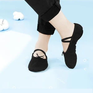 Профессиональные балетки для мальчиков, танцевальная обувь для взрослых, мягкие парусиновые туфли для тренировок, кожаная подошва, балетки