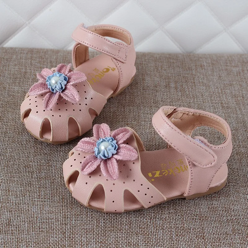 Босоножки для девочек кожаные Нескользящие кроссовки начинающих ходить детей