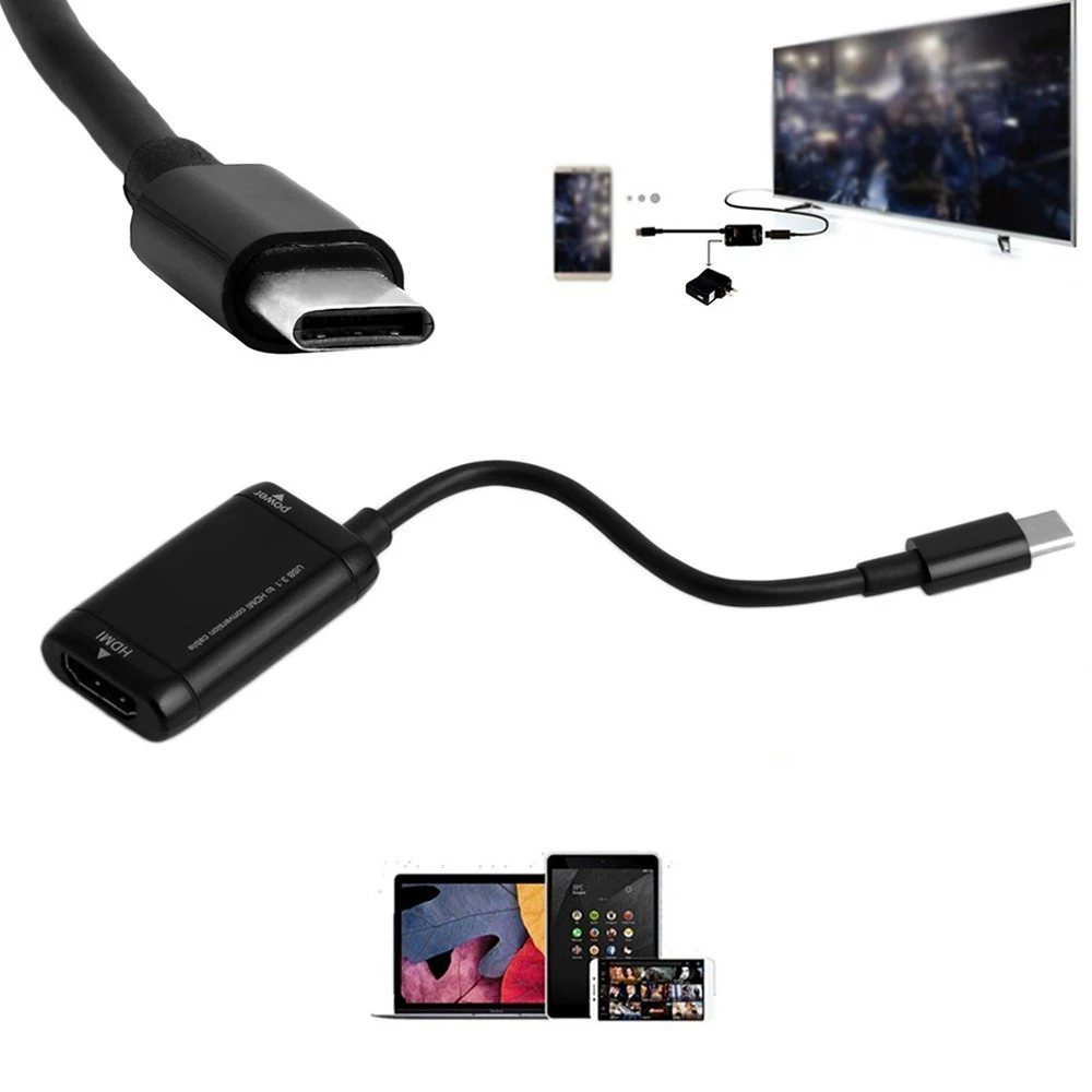 2020 USB 3 1 Type-C к HDMI видео кабель износостойкий USB-C адаптер Plug And Play для MHL Android Phone Tablet |