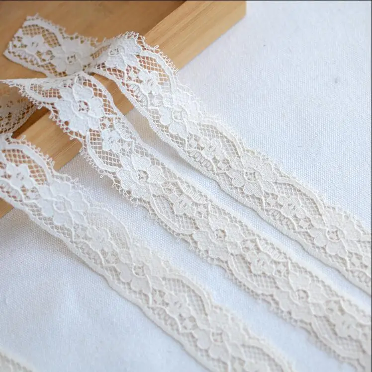 Кружевная отделка из полиэстера бежевого цвета рукоделие кружевная лента для
