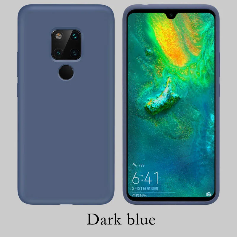 dark blue Силиконовый чехол для телефона huawei P20 P30 Pro Lite P Smart Мягкий ТПУ противоударный чехол для mate 20 30 Pro Lite защитный чехол s - Цвет: dark blue