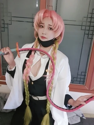 Демон убийца: Kimetsu No Yaiba Love столб Mitsuri Kanroji мягкий меч косплей реквизит из ПВХ