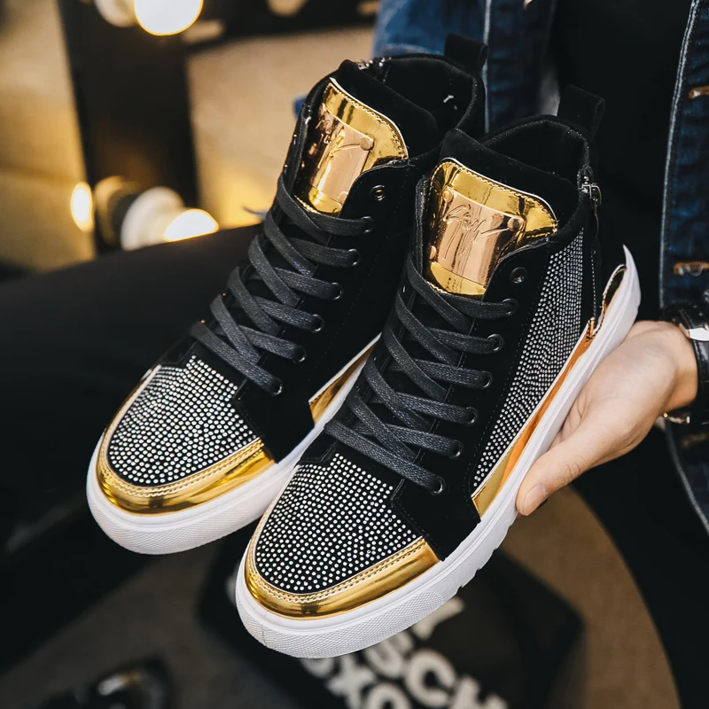 

Stylish Shoes Canvas High Top Men's Men Shoes Mens Hightop Fashion Boots Casual Man For Sneakers Trend Winter Male