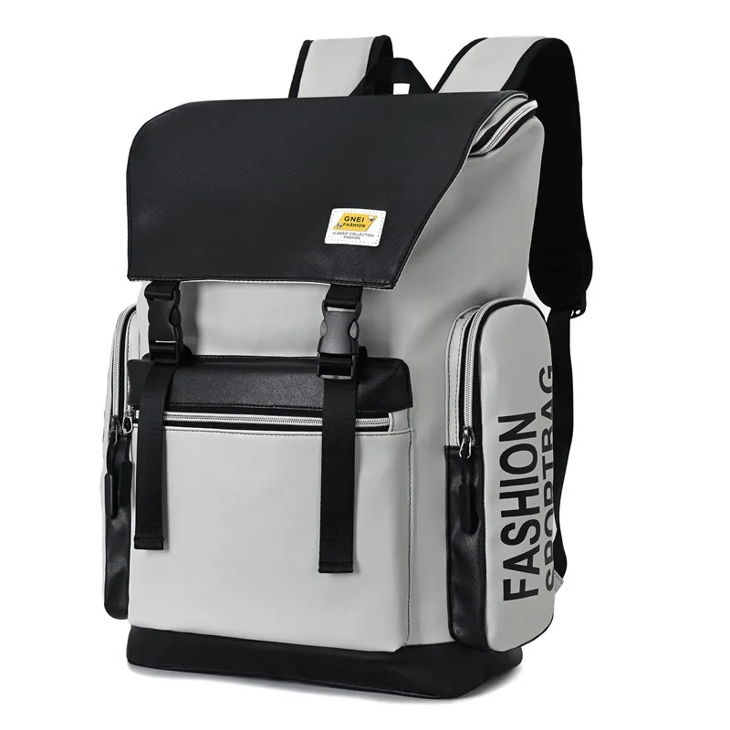 

Fashion Men's Backpack 15.6" Laptop Backpacks College Students School Bags Pu Leather Anti-theft Travel Backbags For Mens 2022