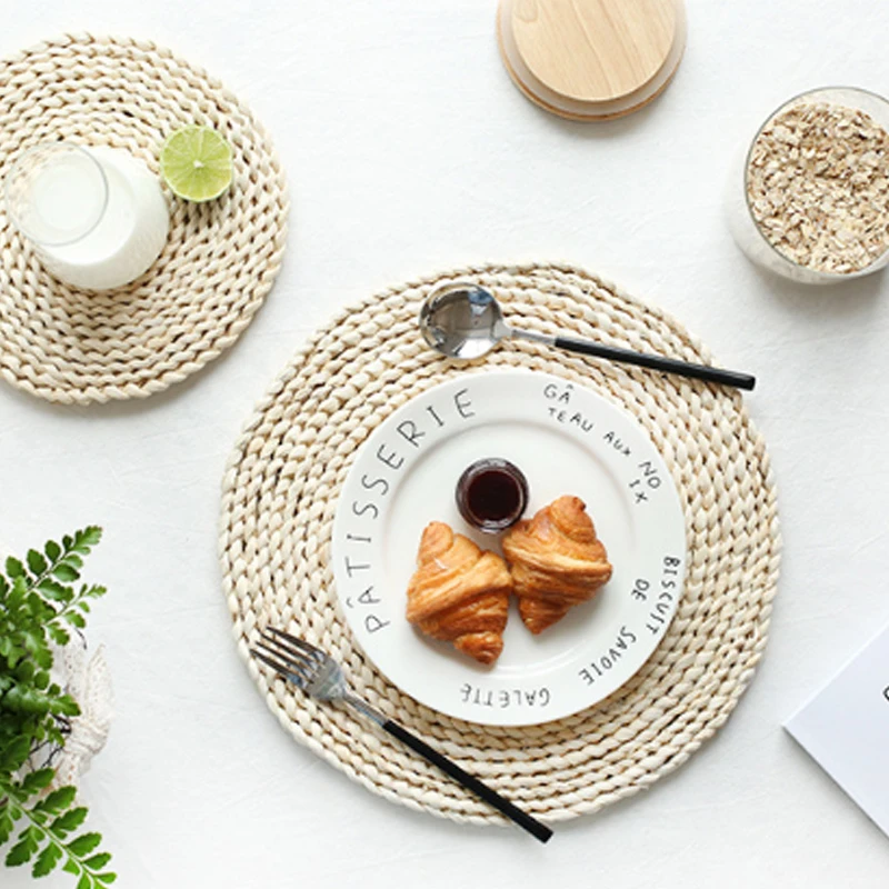 Коврик для дома дизайн стол рами изоляции круглый коврик Салфетки льняные