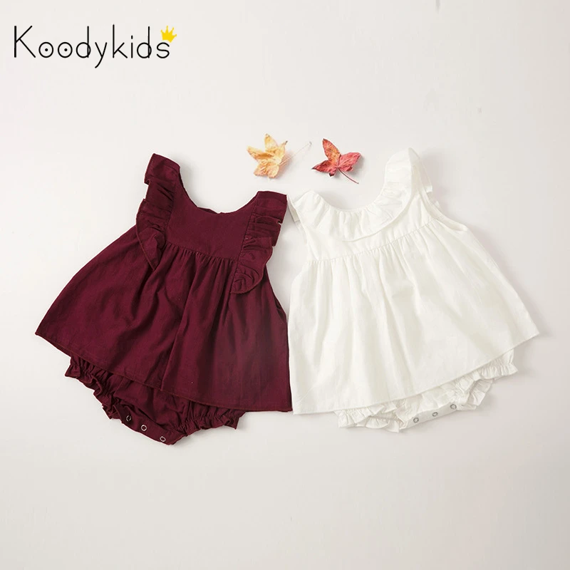Koodykids платье для маленьких девочек боди летнее треугольное комбинезон белое