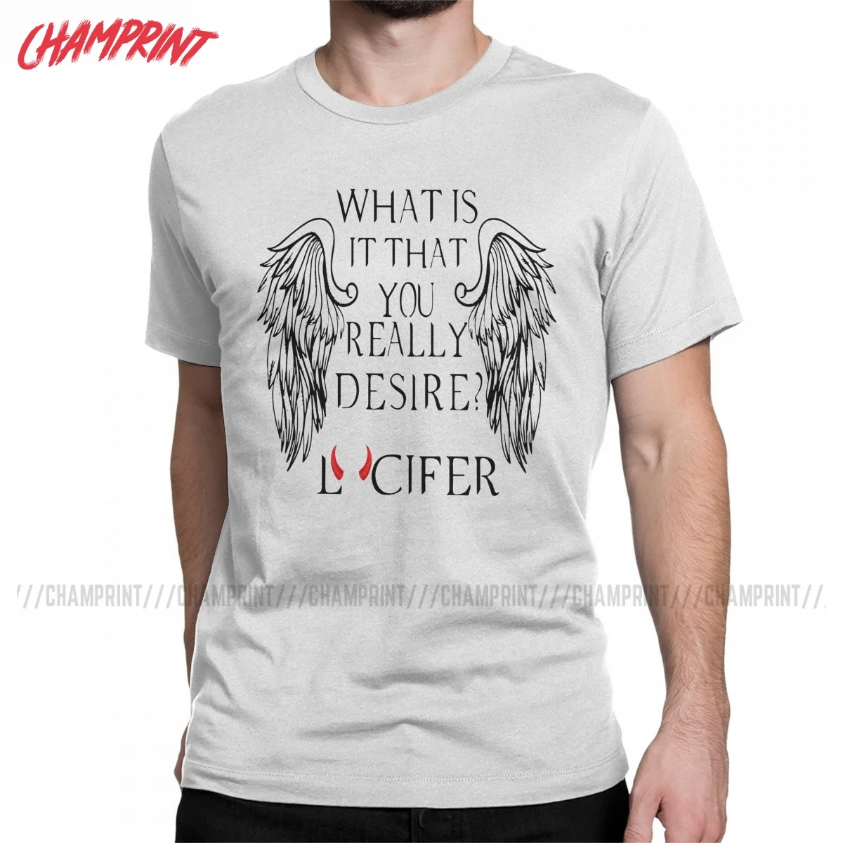 Что вы действительно хотите футболки с принтом Lucifer Мужская футболка коротким
