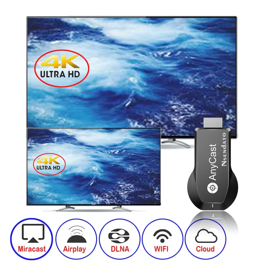Anycast m100 2 4g/5g 4k miracast qualquer elenco sem fio для dlna airplay tv vara Wi-Fi дисплей dongle приемник ios androi |