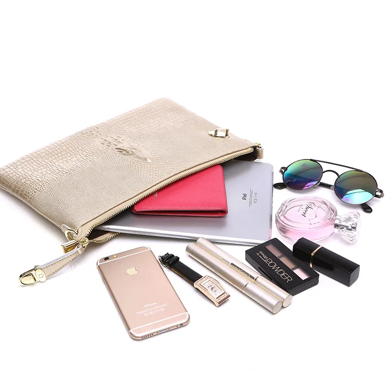 

2021 new leather women's clutch bag European and American crocodile pattern large capacity underarm bag
