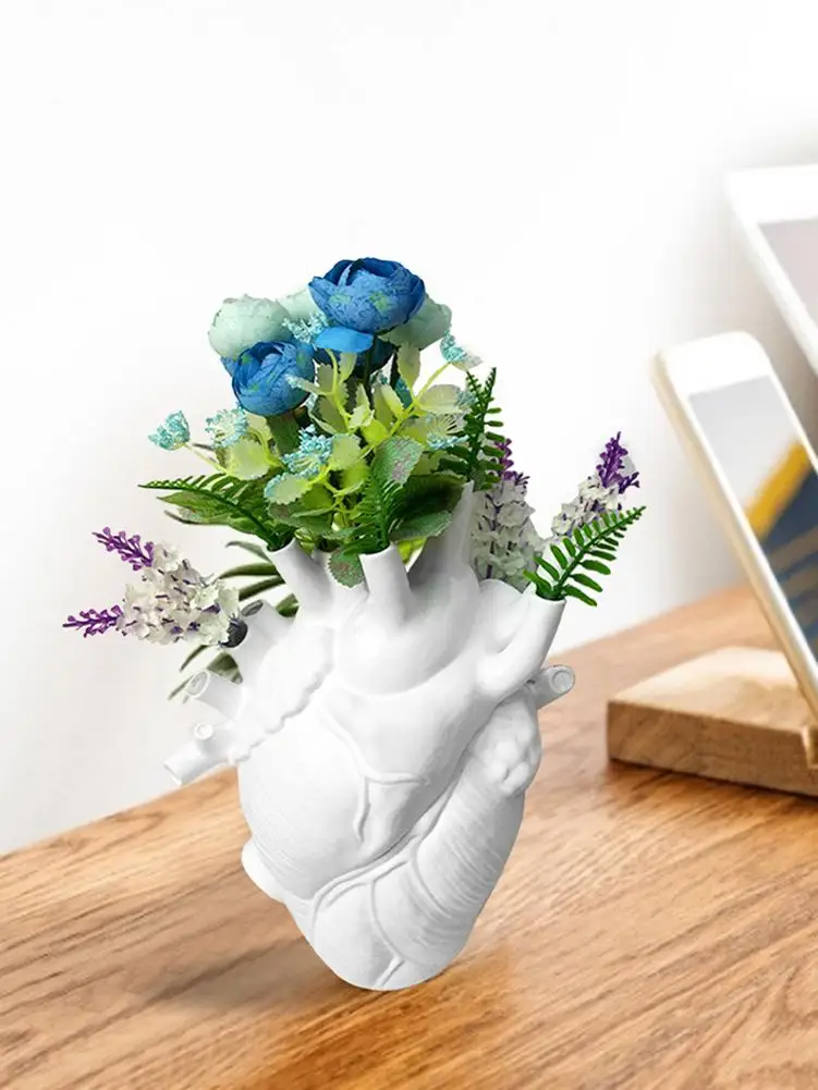

Anatomical Heart Shape Vase INS Flower Pot Body Art Vase Sculpture Home Decor Desktop Ornament Flower Plant Holder