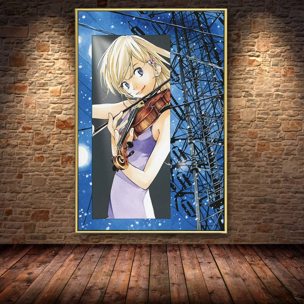 Ваш ли в апреле горячий японское аниме искусство масляной живописи Плакаты и принты Куадрос для дома