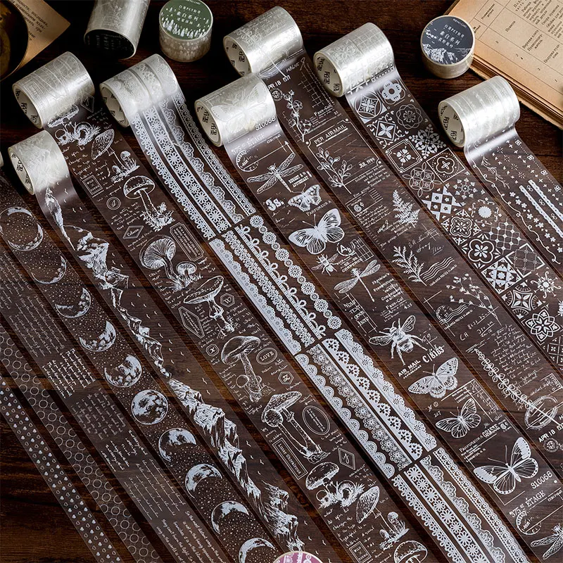 Прозрачная белая кружевная декоративная клейкая лента в стиле ретро