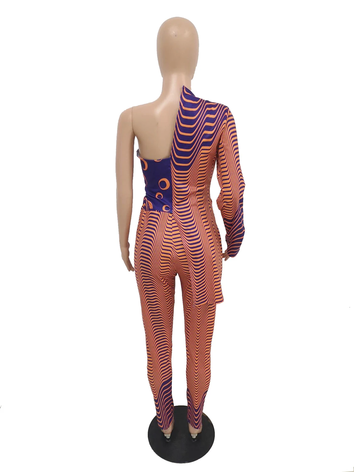 2019 зимний женский комплект на одно плечо с неровным принтом без бретелек