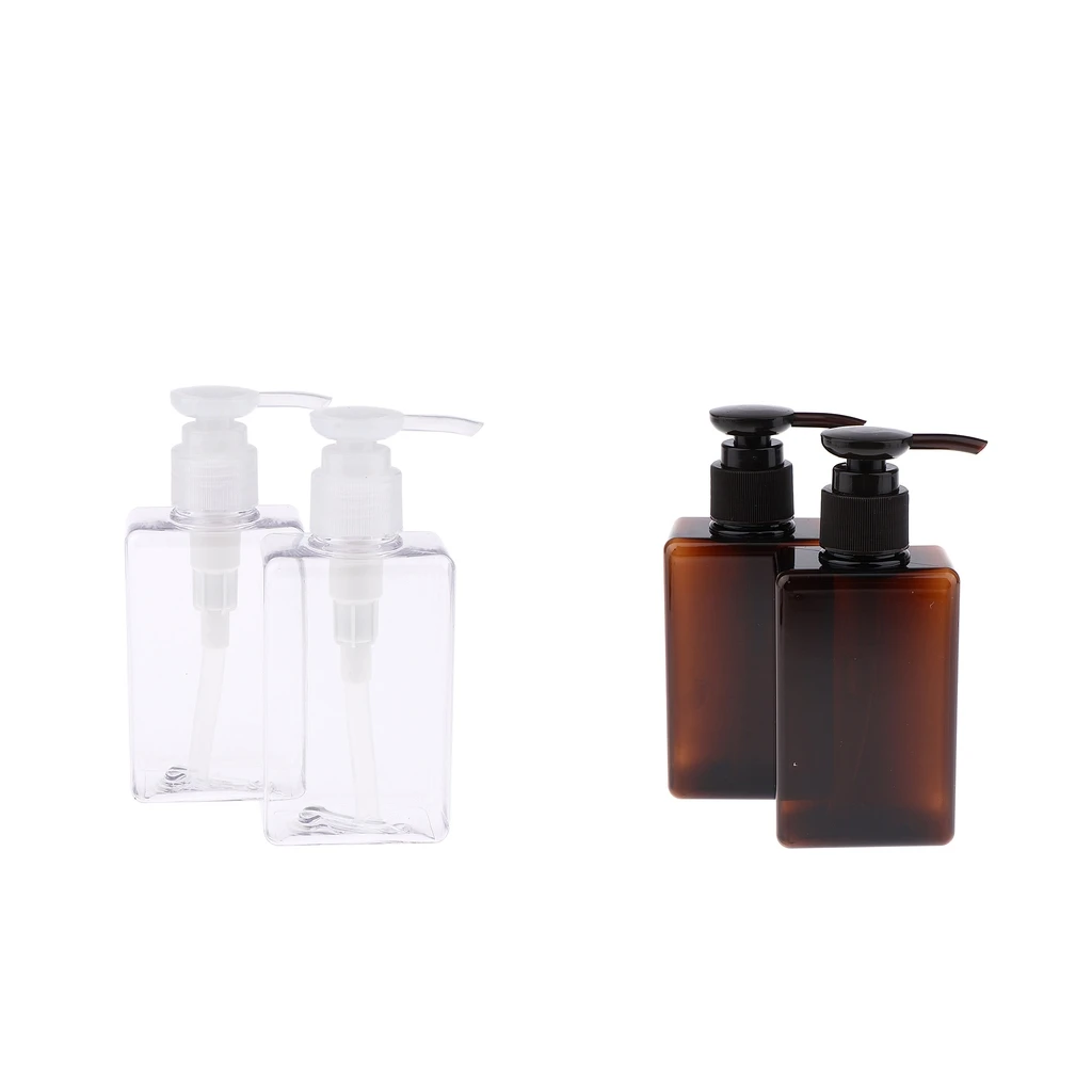 

4Pcs 150ml PET Empty Flat Press Pump Bottle Dispenser Storage for Emulsion
