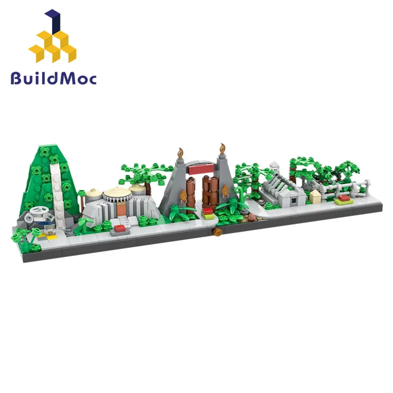 

Buildmoc New Jurassic Dinosaur World Park Skyline Tree Forest Animal Building Blocks Compatible City DIY Bricks Kids Toys
