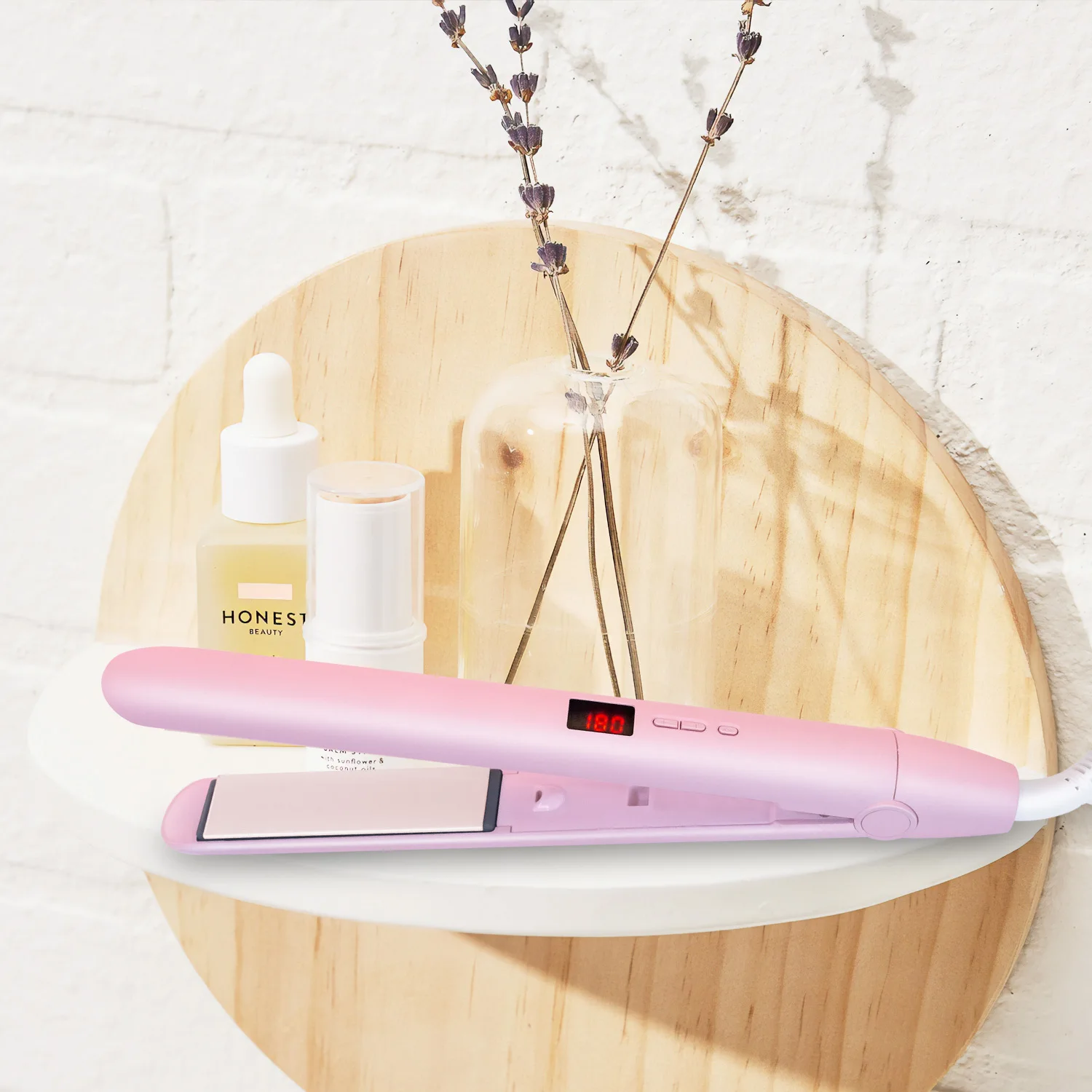 

Professional Pink Hair Straighteners Hair Iron Hot Comb Straightening Ceramic Heater Wholesale And Drop Shipping Beauty Tool