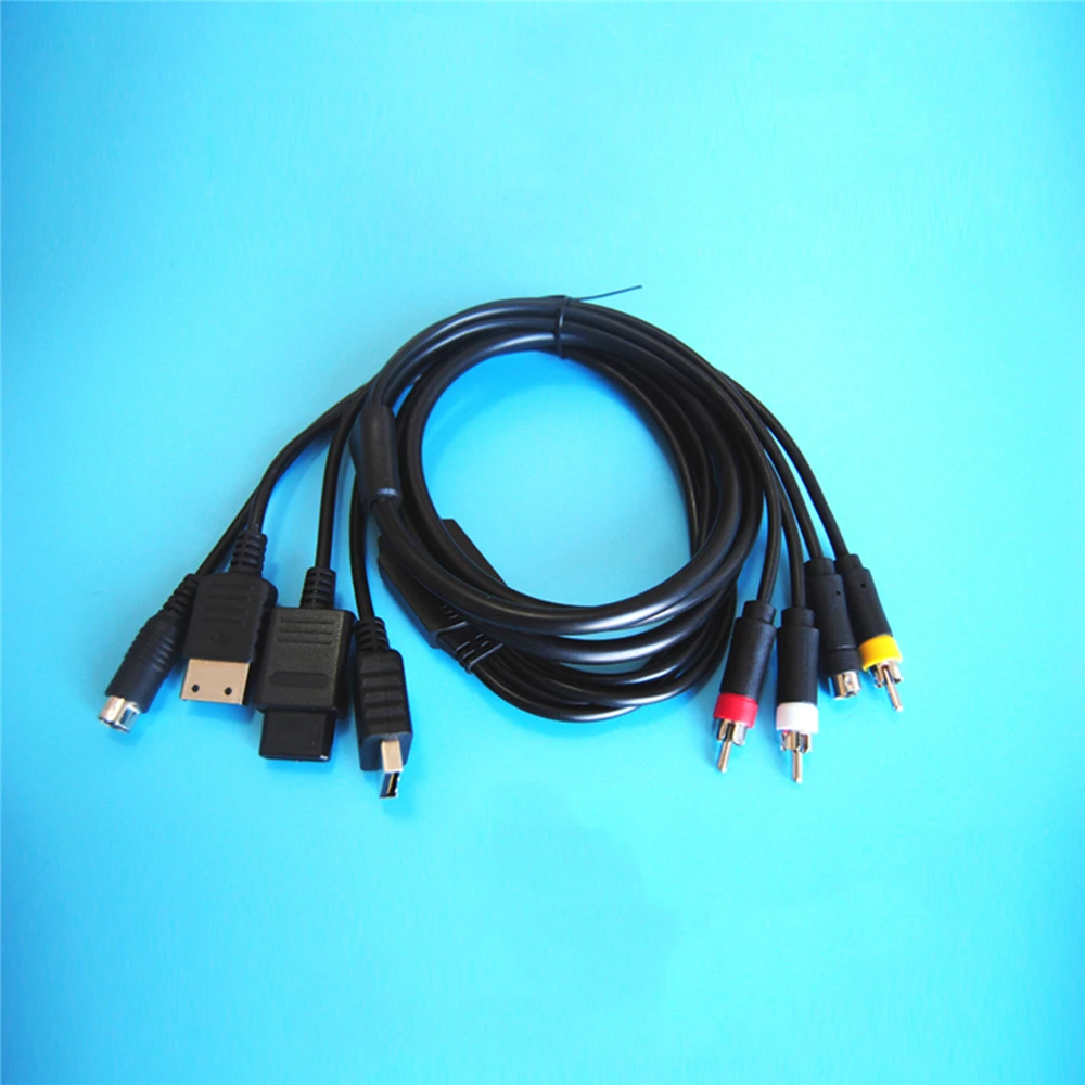 Многофункциональный 1 8 м AV-S RCA аудио-видео кабель для Sega Сатурн SS DC PS1 PS2 SNES N64 NGC ПФС