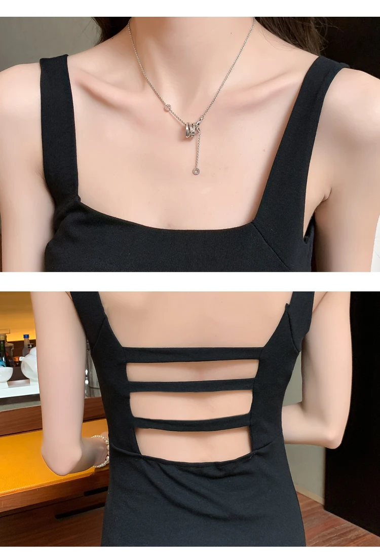 

Women's Dress Fashion Casual Dresses Sleeveless Sling Dress Summer Korean Thin Sexy New Solid Color Halter