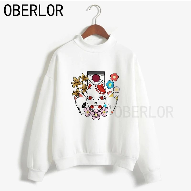 

Осенние женские свитера 2020 Kitsune No Yaiba, Модные индивидуальные повседневные свободные женские свитшоты больших размеров с круглым вырезом в с...