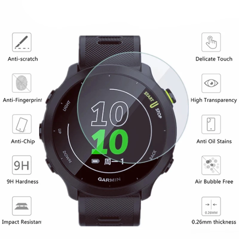 2pcs tempered glass watch for garmin forerunner 55 158 screen protector film for fr158 fr55 smartwatch free global shipping