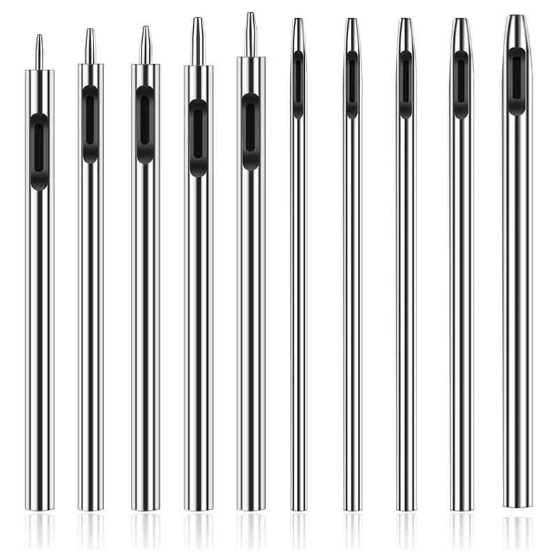 

10 Pcs Leather Hole Punch Cutter 0.5mm-5mm Hollow Punch Set for Leather Crafting Round Hollow Tools