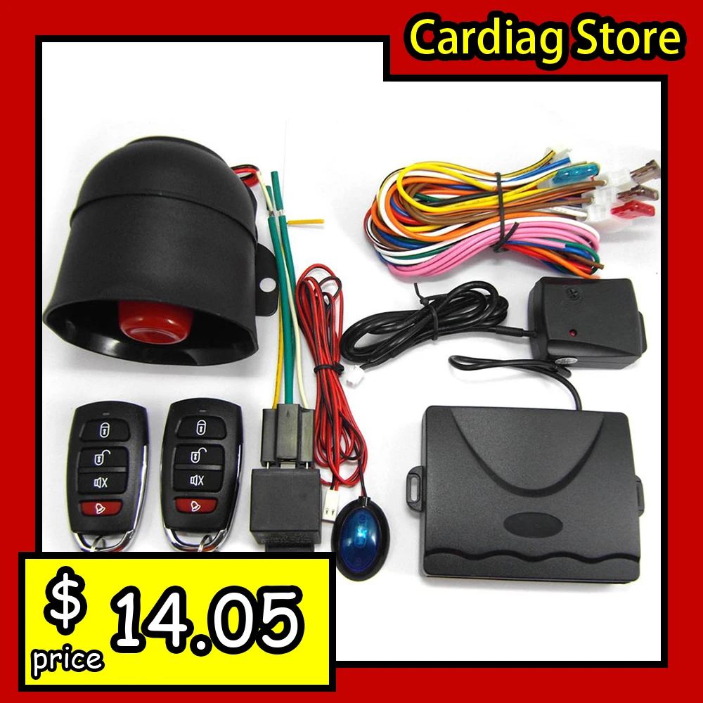 

Anti-theft essential！M802-8101 Car Security System Alarm Immobiliser Central Locking Shock Sensor