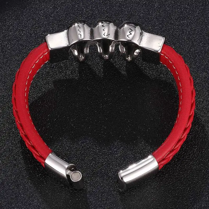 Мужской браслет с черепом из нержавеющей стали серебристого цвета | Украшения и