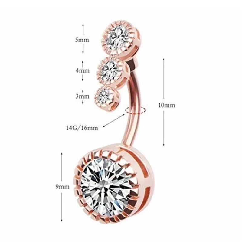 

Crystal Belly Button Rings Navel Ring Bar Zircon Barbell Drop Dangle Body Piercing Nombril Ombligo Body Jewelry For Women Men