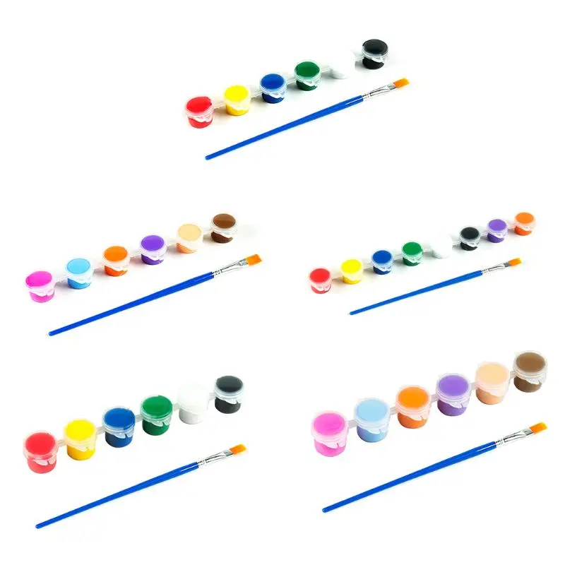 

57EE 1 Set 3ml/5ml Hand-painted Acrylic Paint Children Safe Painting Pigments Kindergarten DIY Art Graffiti Pigment Set