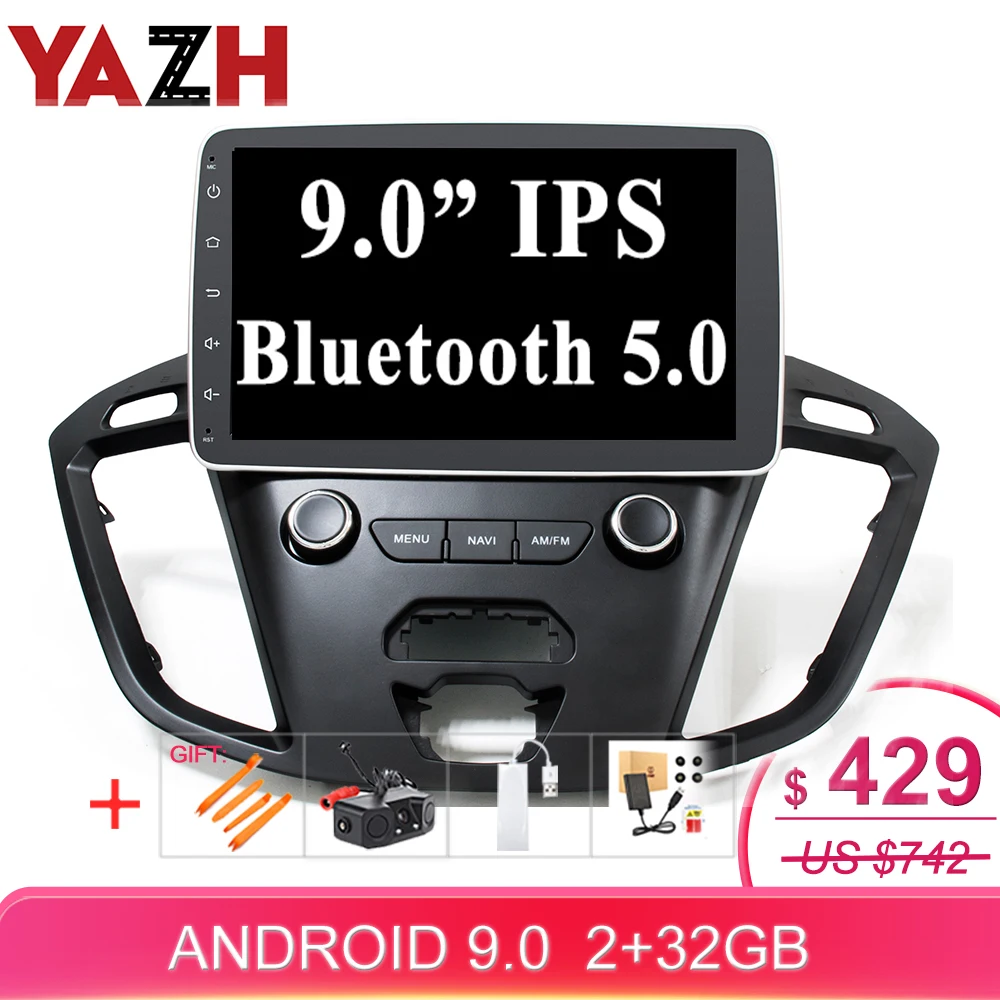Автомагнитола YAZH для Ford Tourneo/ Transit 150/205/350/350HD 2013 2016 с Android 9 0 восьмиядерным