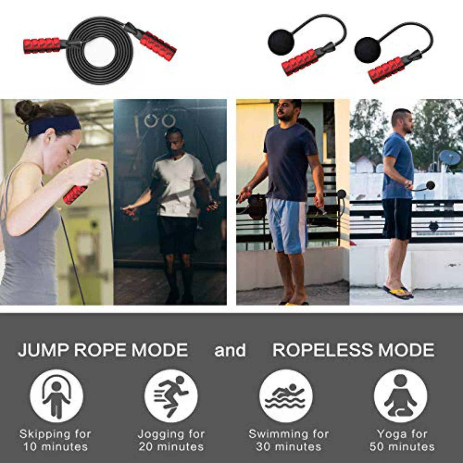 

Smart Jump Rope Fitness Sport Skipping Ropes with Anti-Slip Hand Grip Without Rope Fitness Body Building Exercise Jumping Rope