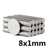 2050100pcs 8x1 powerful strong magnetic magnet 8mmx1mm permanent neodymium magnet 8x1mm fridge small round magnet 81