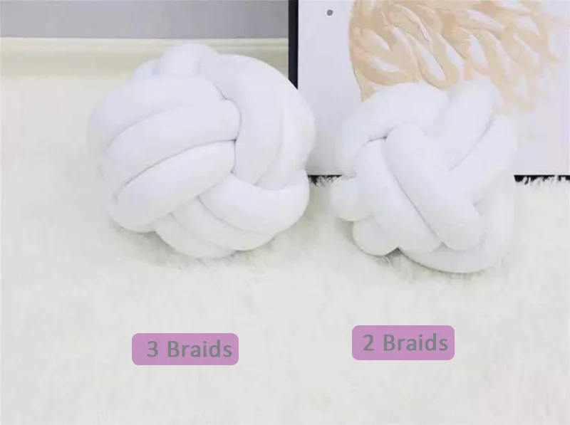 White-3 braids 3 косички/2 косички тканые Детские Декор детской кроватки завязанная узлом, заплетенная плюшевая детская колыбель Декор новорожденный подарок подушка - Цвет: White-3 braids