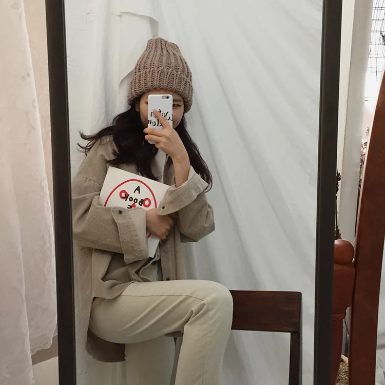 Women's Jackets Spring And Autumn Corduroy Jacket Female Coat With Pockets Plus Size Winter Women Streetwear Casual Clothing
