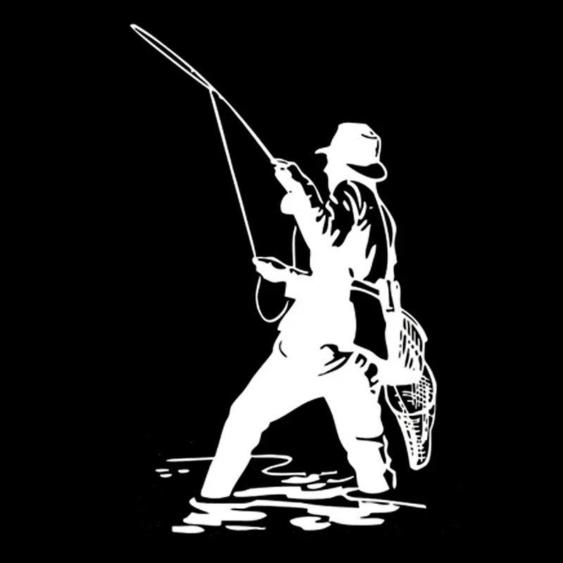 

Car Sticker Motorbike Sticker Fun Fishing Silouette Black/Silver PVC Waterproof Sunscreen Decoration 10.5cm * 17.5cm