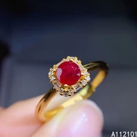 kjjeaxcmy fine jewelry s925 sterling silver inlaid natural ruby new girl classic ring support test chinese style hot selling