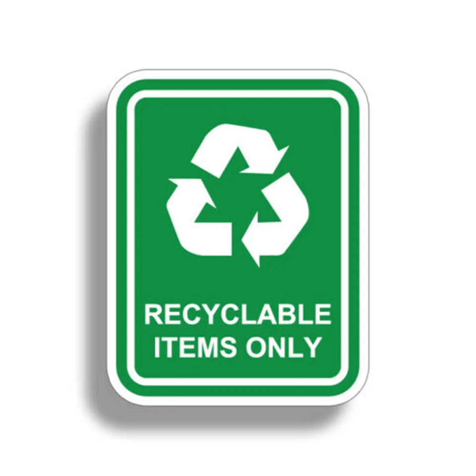 

Environmentally friendly green recyclables stickers recycling green earth recycling garbage container decals