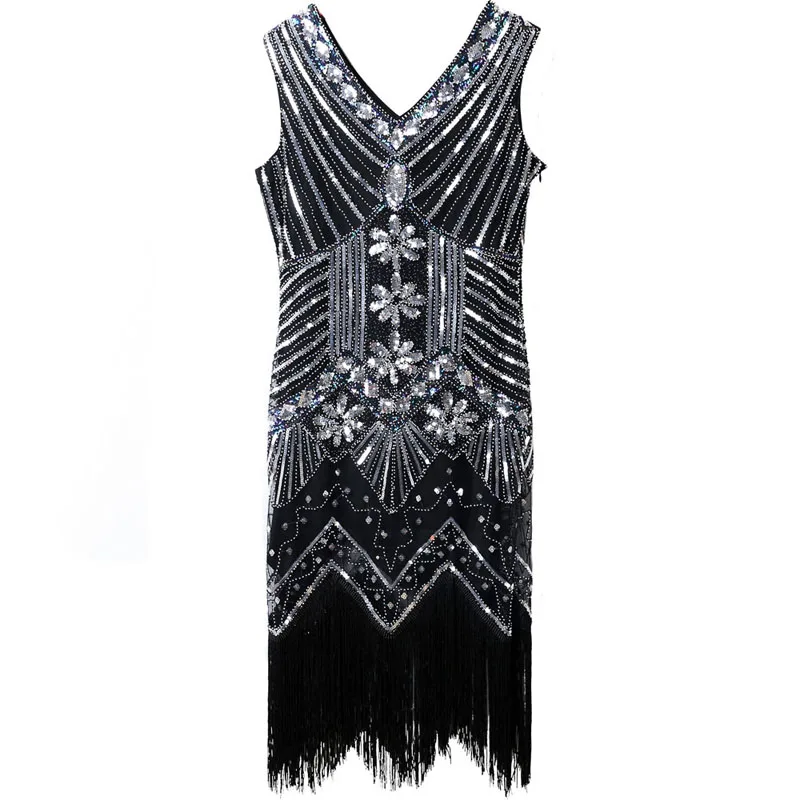 BLINGSTORY Европейское Высокое качество Ретро Великий Гэтсби винтажное платье с