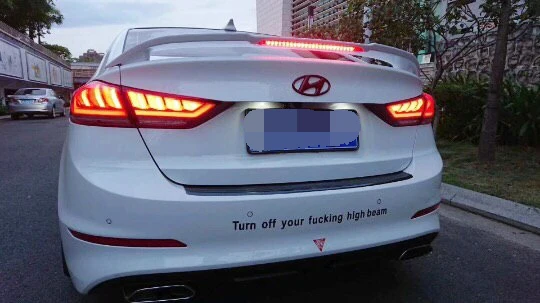Для HYUNDAI Elantra спойлер 2016-2018 светодиодный светильник ABS Материал заднее крыло