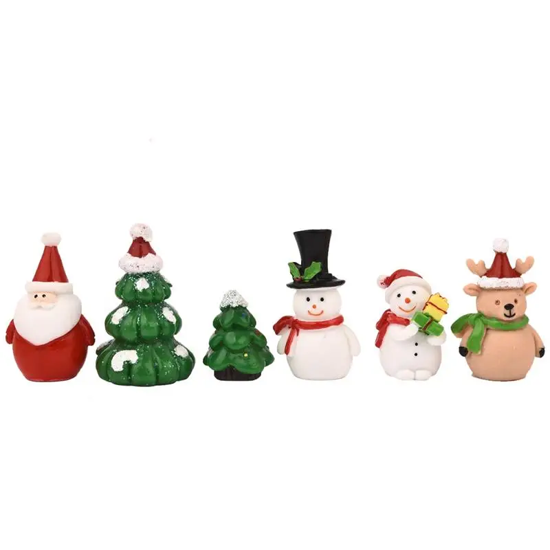 Один набор милая Рождественская елка Санта Клаус Снеговики миниатюрный
