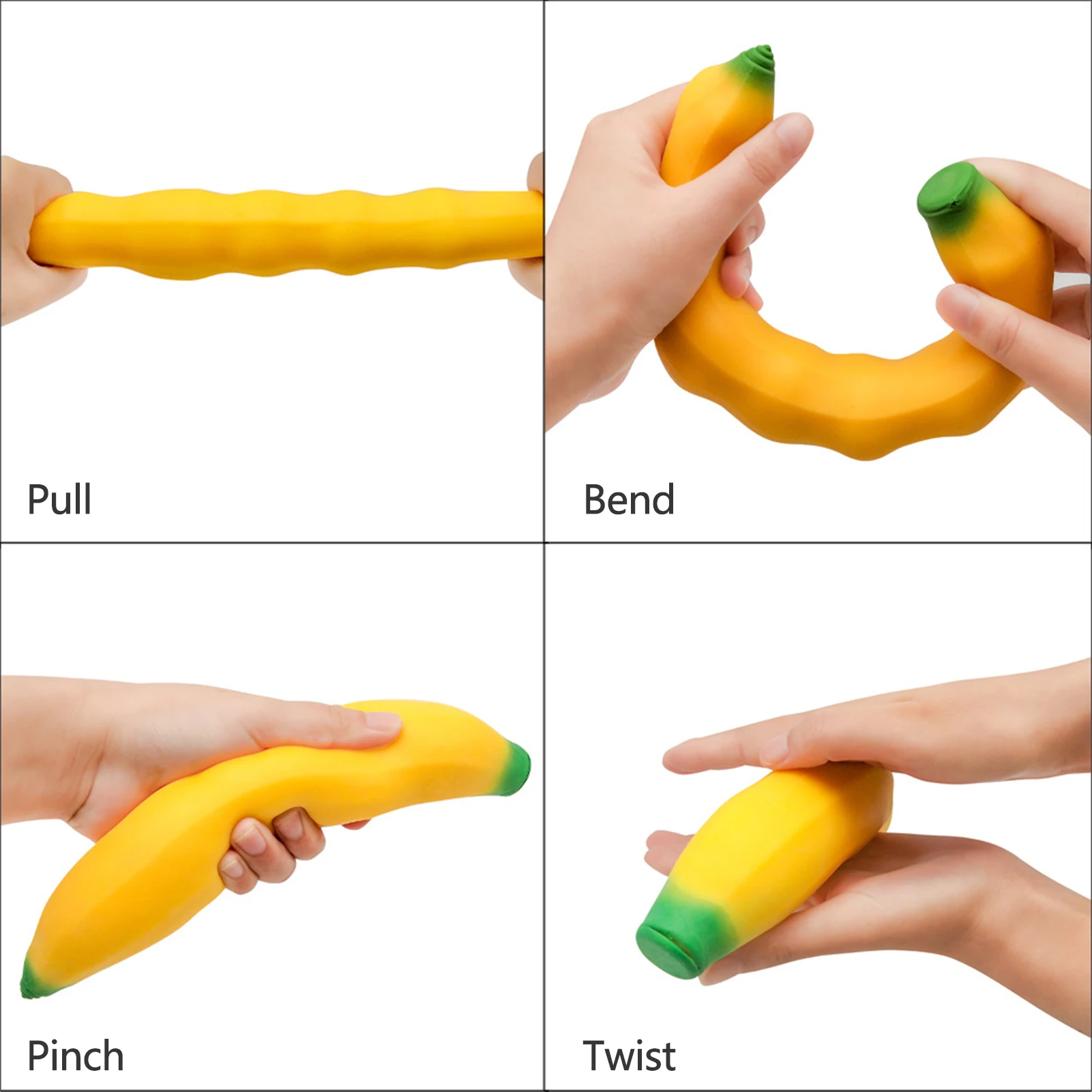 TR Stretchy Banana Sensory Toy Squish Stress Relief Toys Fidget Toys for Kids and Adults Straps Pendant Squeeze Stress Fidget enlarge