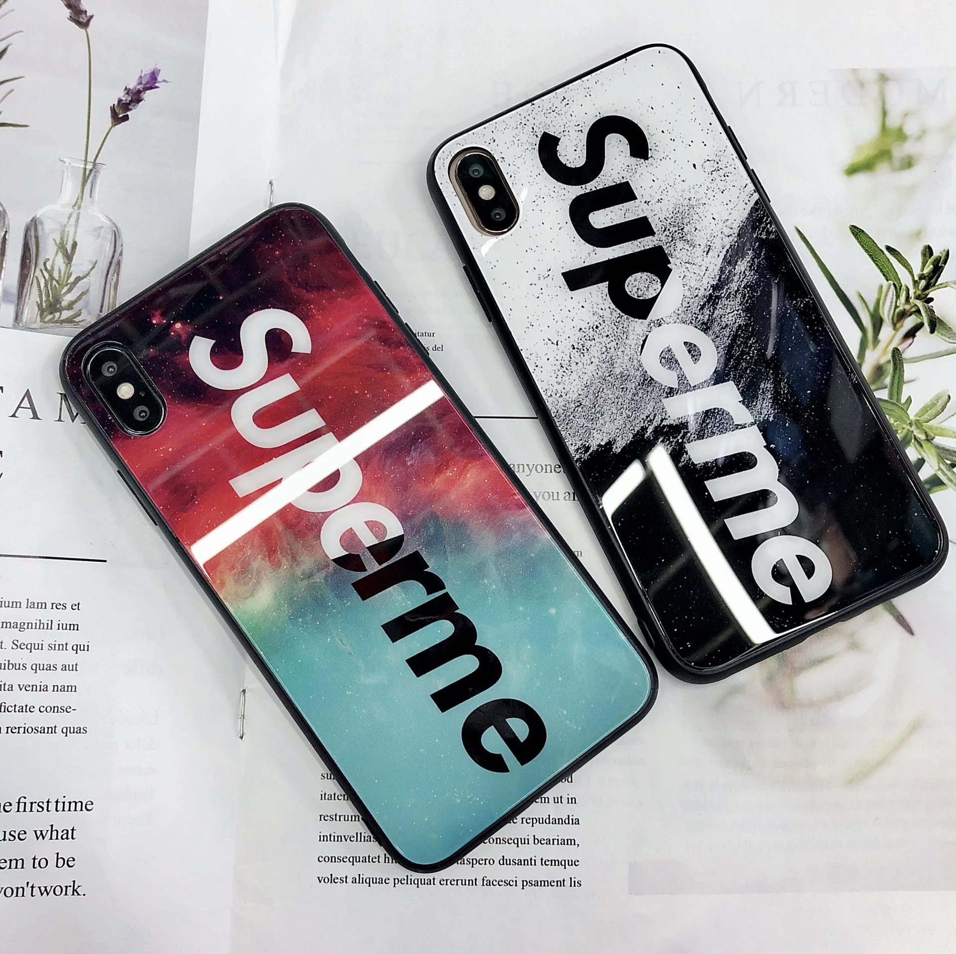 Suprme чехол для телефона стекло с надписью X для Apple 7plus защитный чехол Iphone11proma X чехол для телефона